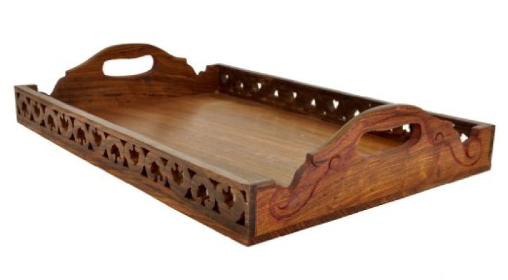 Sheesham Wood Engraved Serving Tray Hind Handicrafts products