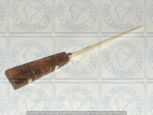 Brass Paper Knife Cutter with Sheesham Wood Brass Inlaid Handle Hind Handicrafts products