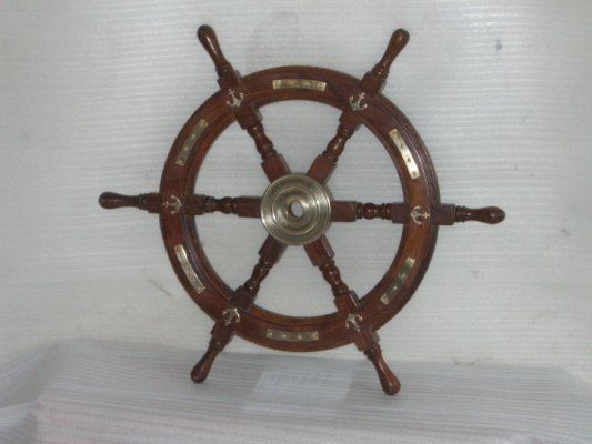 Sheesham Wood Brass Nautical Ship Wheel Hind Handicrafts products