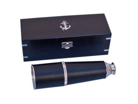 Nautical Antique Brass Telescope with Sheesham Wood Brass Inlaid Box Hind Handicrafts products