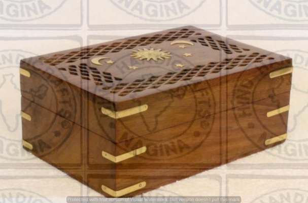 Sheesham Wood Engraved Brass Inlaid Jewelry Box Hind Handicrafts products