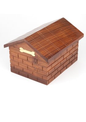 Sheesham Wood Engraved Hut Shaped Pet Urn Box Hind Handicrafts products